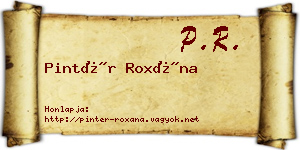 Pintér Roxána névjegykártya